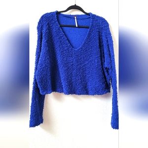 Free People Blue Pullover VNeck